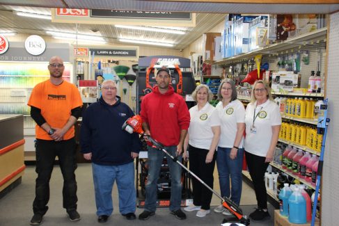 Congratulations to Gilbert Warner of Hoopeston. He was the lucky winner of the weed trimmer from the Historic Preservation Commission’s Spring Power Equipment Raffle. The trimmer was donated by Olympic Do it Best Hardware in Hoopeston. Pictured left to right with the winner is owners, Chuck Pajor 